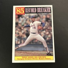 1986 Topps - Record Breaker Dwight Gooden #202 Doc Golden New York Mets