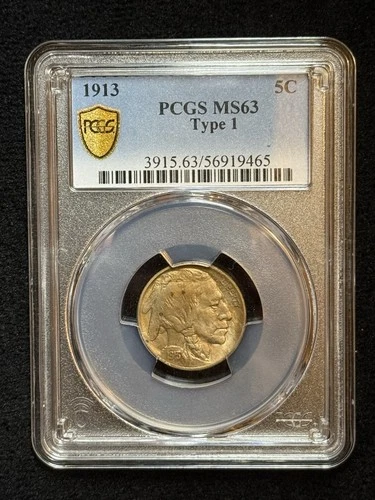 1913 buffalo nickel type 1 Ms 63