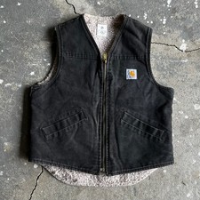 Carhartt V03 black sherpa work wear vest Medium