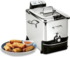All-Clad Stainless Steel Electric Deep Fryer 1700W with Basket & Lid, Dishwasher