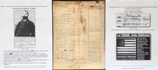 CIVIL WAR GENERAL COLONEL 35th IN INFANTRY TASSIN MUSTER ROLL DOCUMENT SIGNED 65