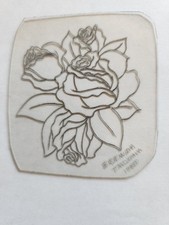 1980's Vintage Tattoo Flash Acetate 3x3 Roses Signed  Dated Flowers