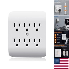 Versatile 6-Outlet Extender for Home Office, Mountable Safety Approved