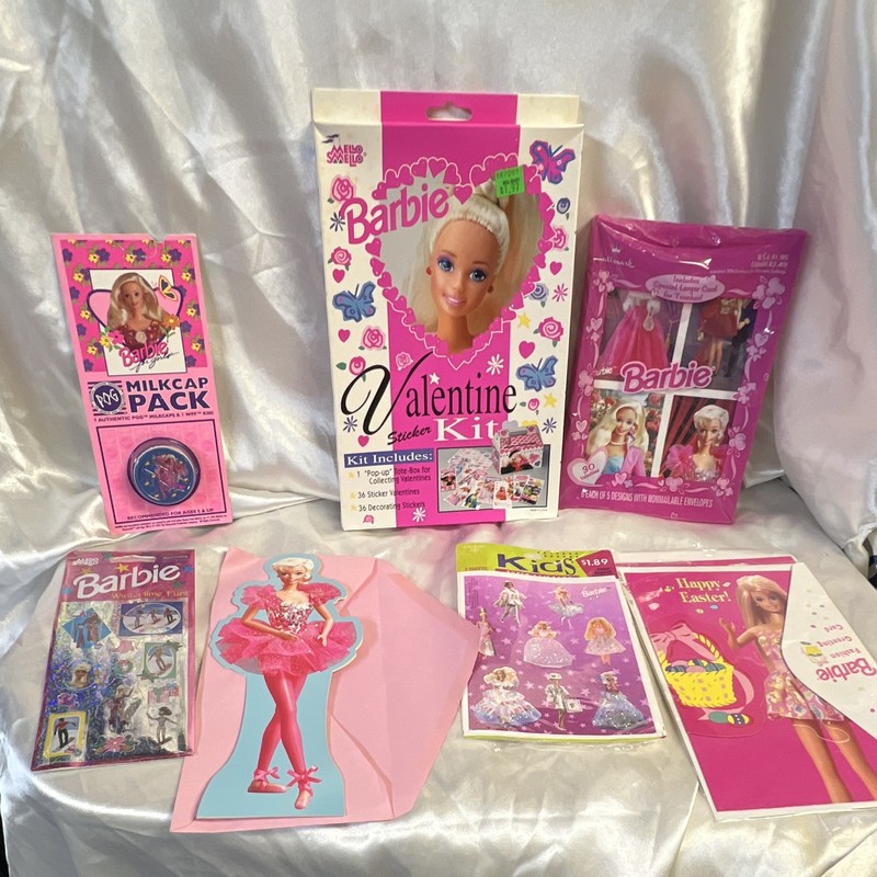 Barbie Valentine’s Day Party Supplies Lot Invitations Envelopes Stickers Cards