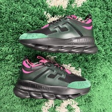 Taglia 10 - Versace Catena Reazione Nero Verde Smeraldo - Super Pulito (43)