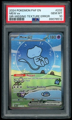 2024 POKEMON MEW ex SIR PALDEAN FATES #232 PSA 10 *MISSING TEXTURE ERROR*
