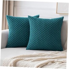 Pack of 2 Decorative Throw Pillow Covers 18x18 18" x 18" Pack of 2 Teal Blue