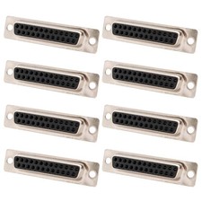 8 Pcs DB25 D-SUB 25 Pin Female Jack Crimp Pin Type Connector Cup Socket Assembly