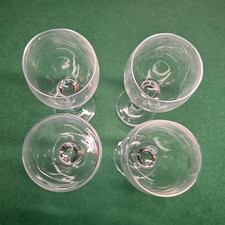Set of 4 Clear Stemmed Wine Glasses 5 oz Soli...