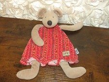 Moulin Roty Grey Mouse Nini La Grande Famille Red Dress Soft Toy Comforter Lovey