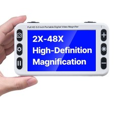 Portable Digital Magnifier, 5-inch HD Electronic Video Magnifier for Low Version