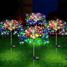 Solar Firework Lights LED Outdoor Waterproof Path Lawn Yard Garden Decor Lamp
