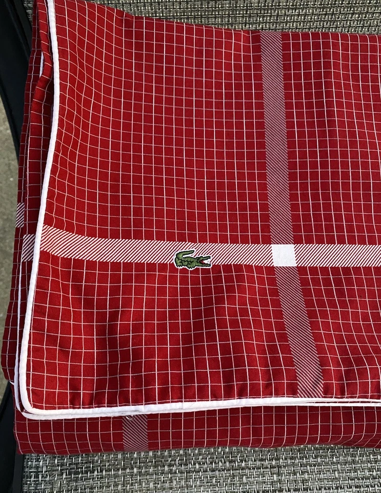 Juego de funda nórdica Lacoste rojo chile cambon 100 % algodón KING 3 piezas Foto 4 de 4