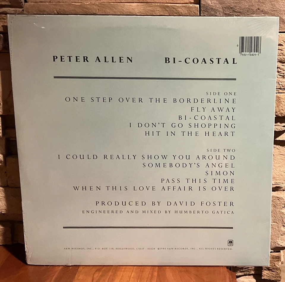 Peter Allen Bi-Coastal A&M SP-4825 1980 NEW SEALED LP - Image 2 of 2