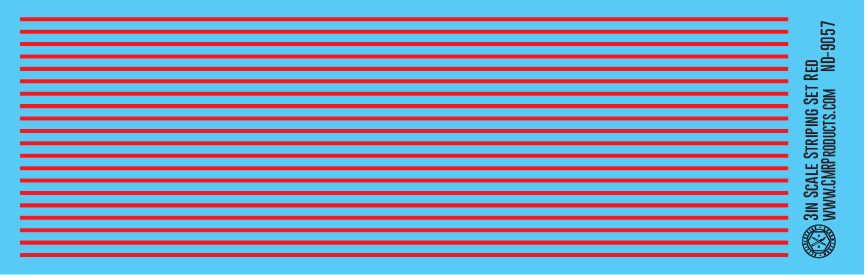 HO Scale - Scale Striping Set 3in Red