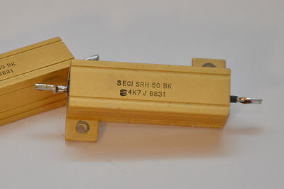 2x SECI Hochleistungs-Widerstand 4.7 kOhm, 50 Watt, Serie SRH 50