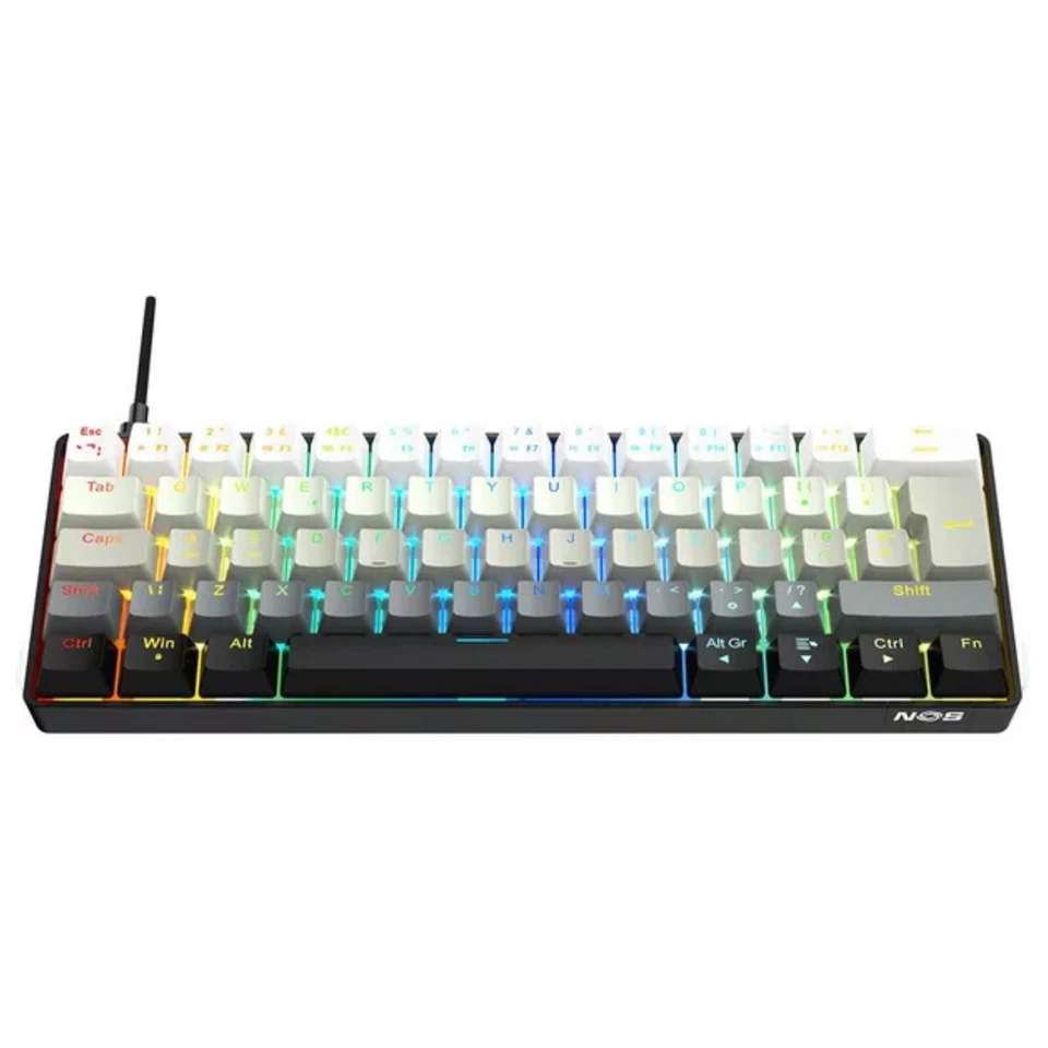 Nos C450 Mini Pro RGB Gaming Keyboard Mechanical Wired Shader Qwerty Layout Uk