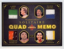 2019 PRESIDENT'S CHOICE SOLITAIRE GU QUAD PATCH BIRD ERVING BARKLEY MAGIC 1/1