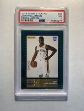 Zion Williamson 2019-20 Panini NBA Sticker & Card Collection RC Green #4/5 PSA
