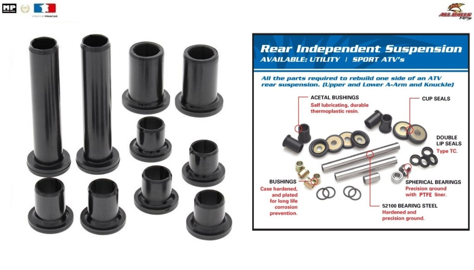 Finis les claquements : roulement de suspension arrière 50-1082 pour Polaris Sportsman 850