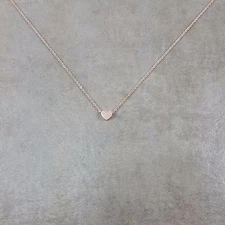 Rose Gold Plated Tiny Heart Necklace Gift Box Dainty Love Womens Jewelry 