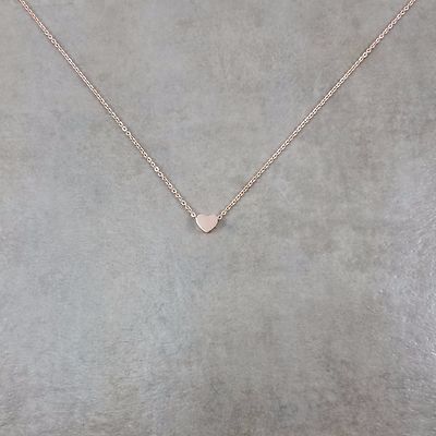 Rose Gold Plated Tiny Heart Necklace Dainty Love Womens Jewelry Valentines