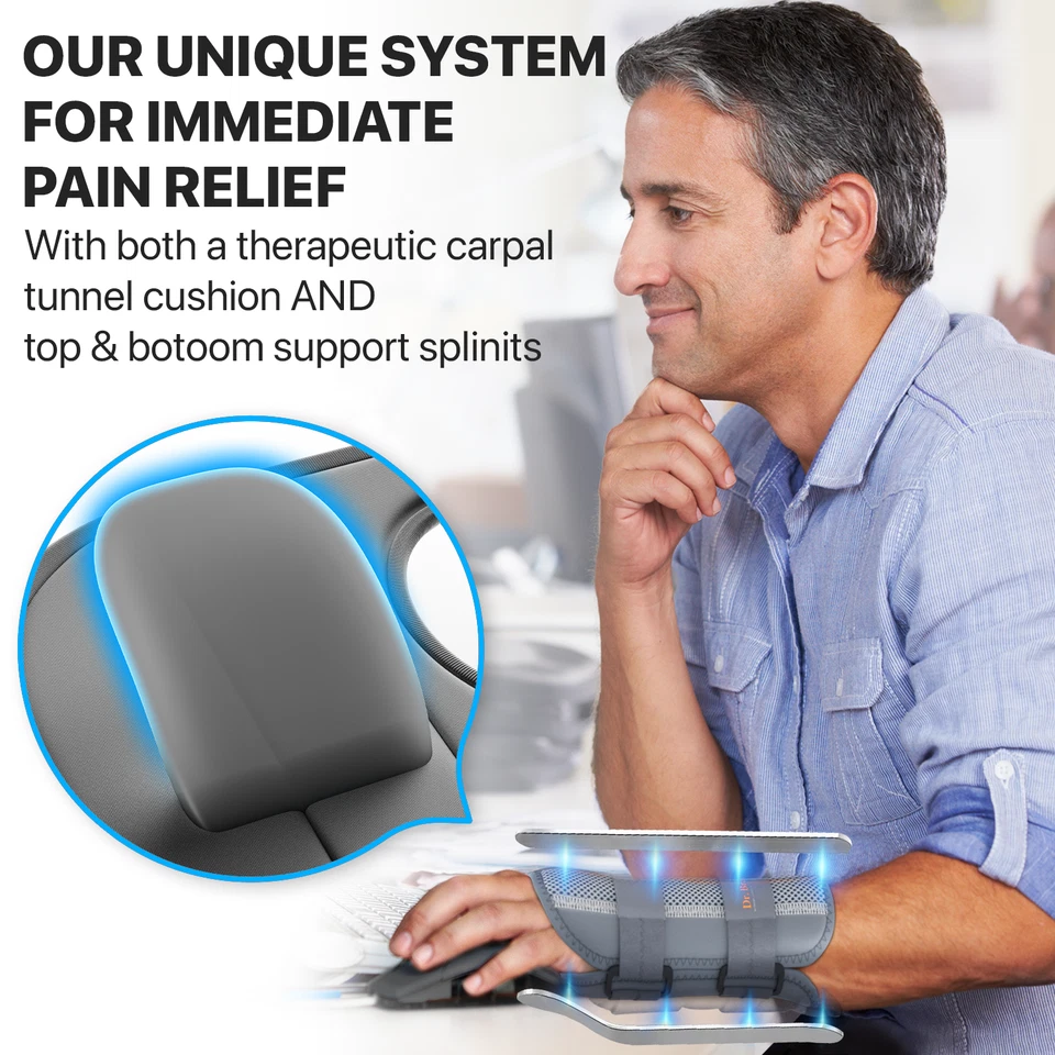 Muñequera ajustable DR. BRACE con férulas superiores e inferiores y cojín Foto 2 de 4