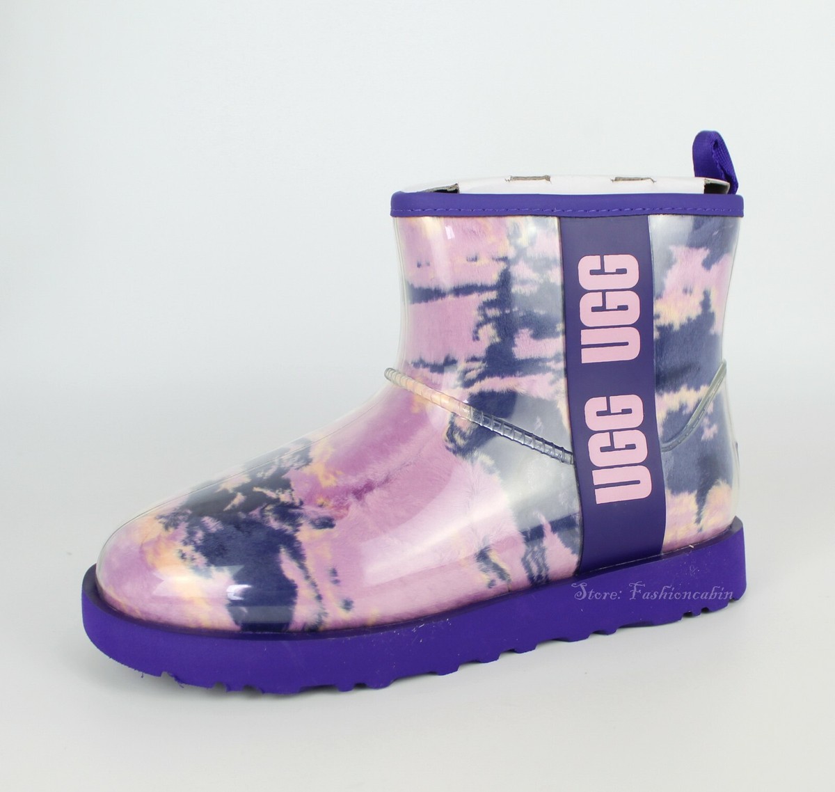 NEW UGG Classic Clear Mini Marble Boot, VIOLET NIGHT, US 6
