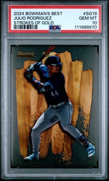 2024 Bowman's Best Julio Rodriguez Strokes of Gold Case Hit!🔥PSA 10🔥POP 10🔥