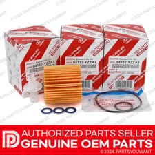 [SET OF 3] GENUINE Lexus Toyota OEM Oil Filters YZZA1 W/ Drain Plug Gaskets NEW