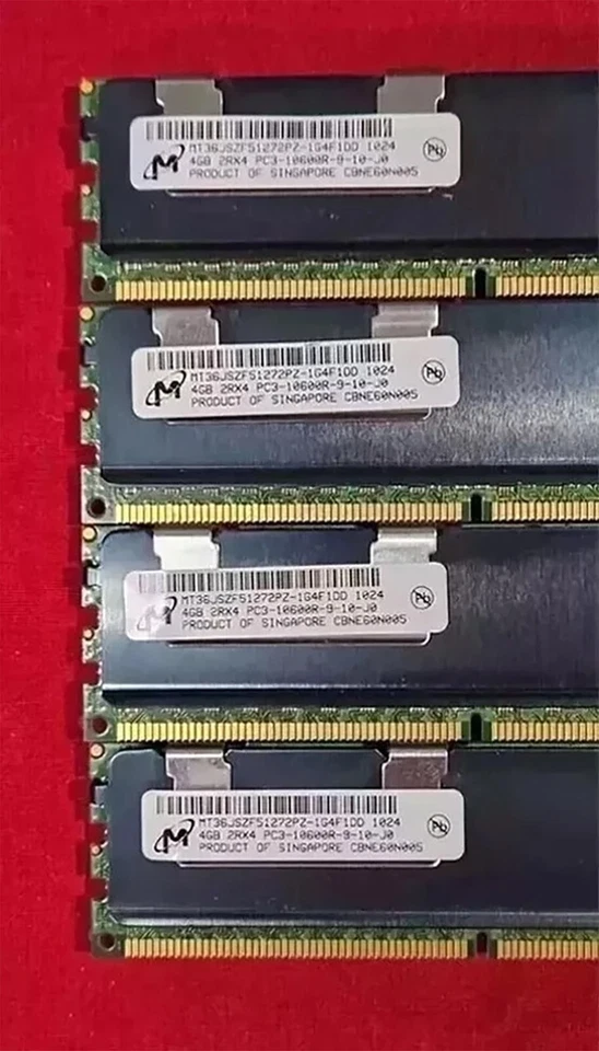 Micron 16GB (4 x 4GB) PC3-10600R MT36JSZF51272PZ-1G4F1AB DDR3 Server Memory RAM - Image 2 of 3