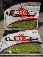 2 Packs Anglers Choice 4" Spear Tail Worm Soft Fishing Bait Antifreeze Color
