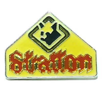 Stratton Mountain Ski Resort VT Vintage Lapel Pin Brooch Lodge Skiing Bear Mt 