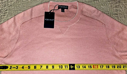 NEW PETER MILLAR, MENS MEDIUM, VOYAGER CASHMERE-SILK PINK SWEATER, MSRP $495.00 - Picture 18 of 24
