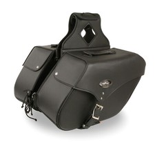 Milwaukee Cuero 668 Negro Grande 'Zip-Off' PVC Alforjas de Motocicleta