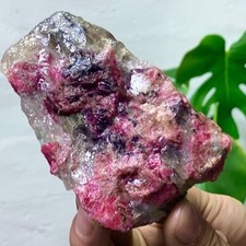 322G Amazing nature pink Rhodonite raw crystal mineral specimens
