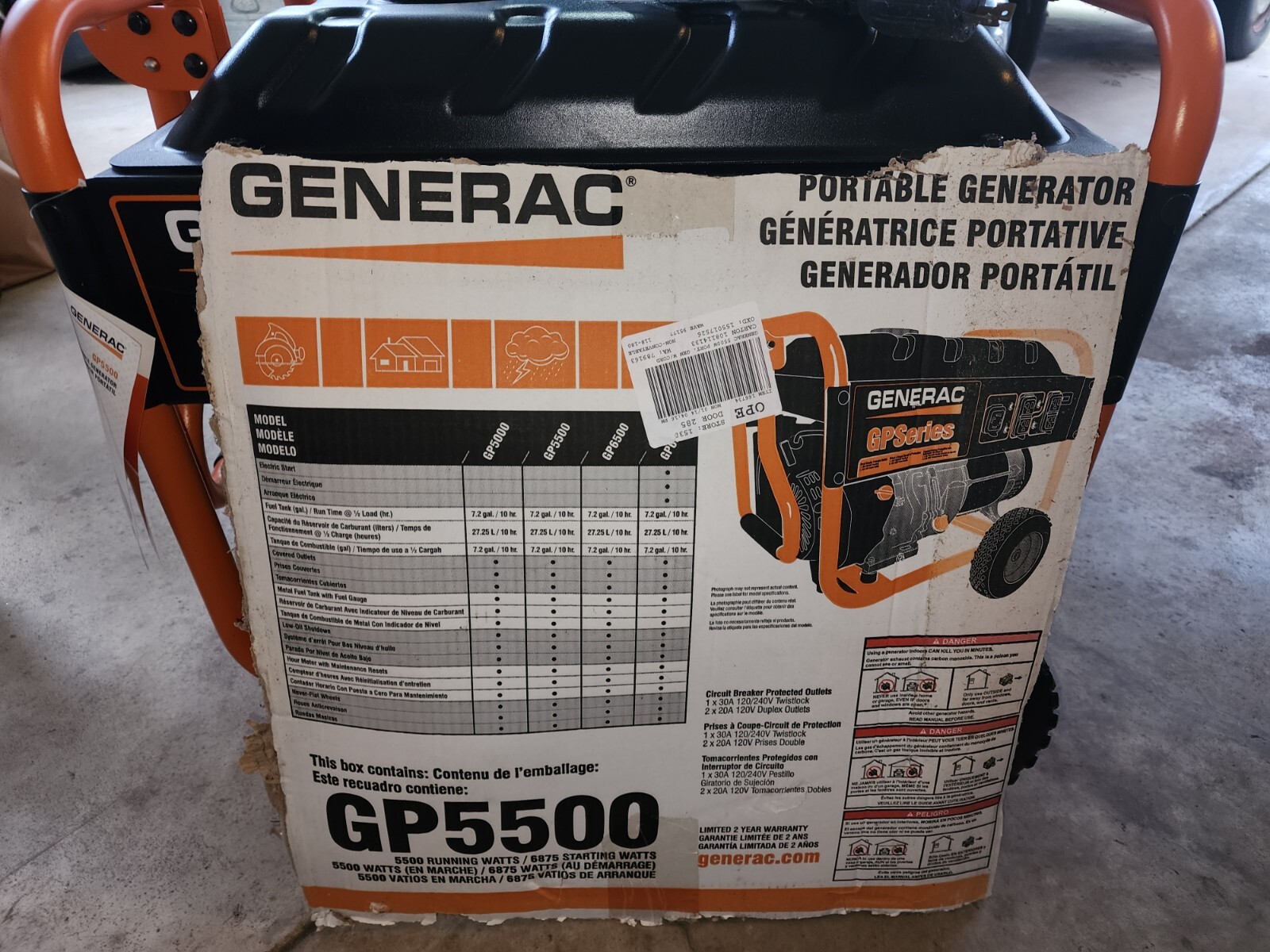 Generac GP-5500 Generater New in box unopened. Never used | eBay