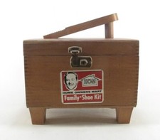 Vintage Shoe Shine Box Home Owners Mart Family Shoe Box HOM Yugoslavia Made