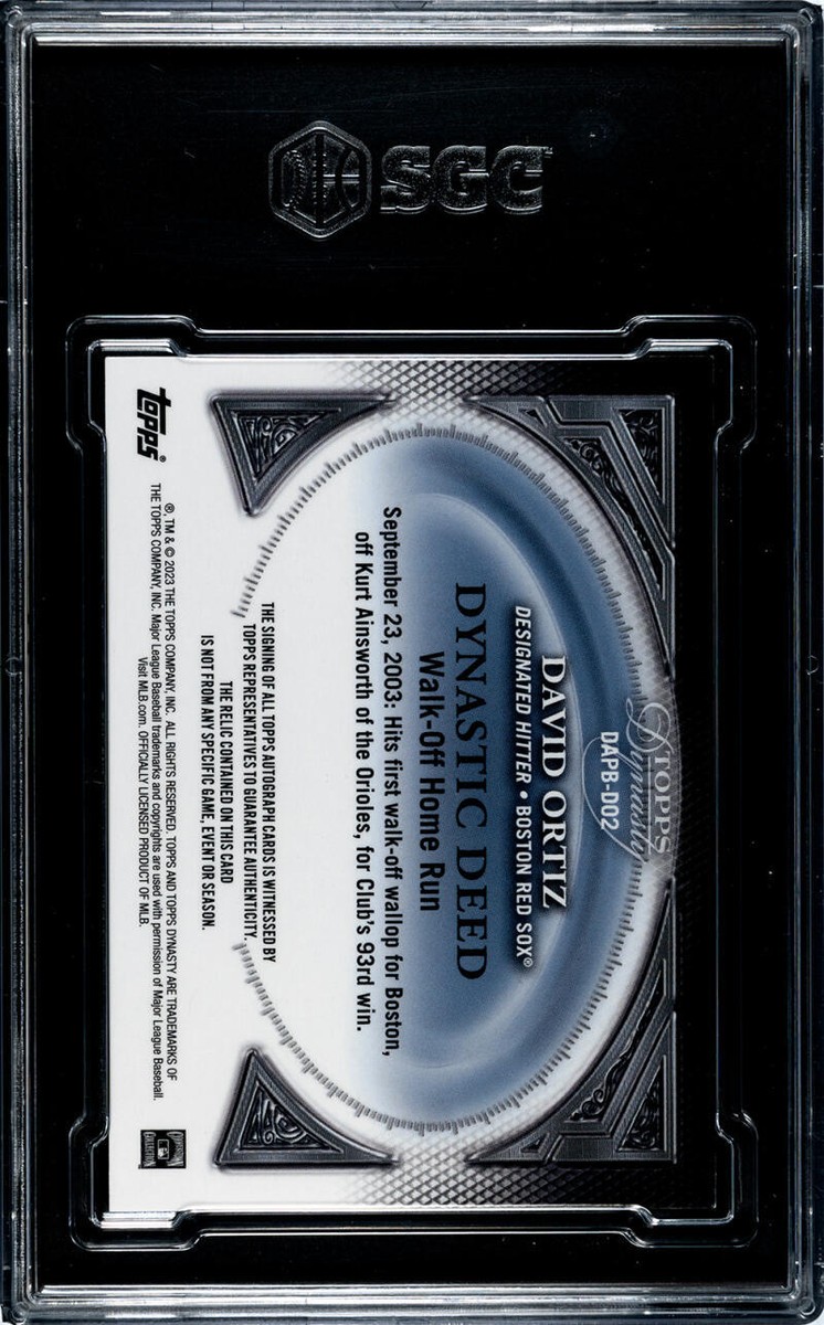 2023 Topps Dynasty #DAPB-DO2 David Ortiz SGC 9 MINT Auto 10/10 Red