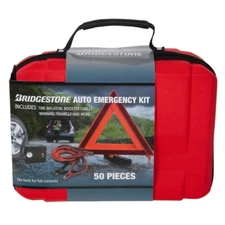 Bridgestone Auto Safety Emergency Kit with Tire Inflator, 50 Pieces