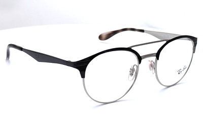 Ray-Ban RB3545V 2861 Top Black on Silver Round Men Eyeglasses 49mm