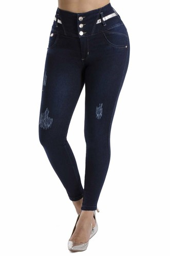 VEROX JEANS pantalones colombianos cintura alta Levantacola 4417 | eBay