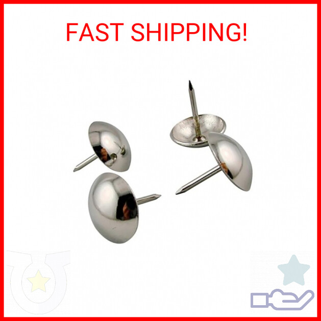 Decotacks® Large Silver Finish Upholstery Nails/Tacks, 1 Inch Large Head Diamete