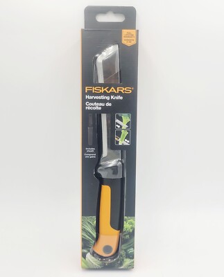 Fiskars Harvesting Knife with Sheath- make clean, precise cuts new