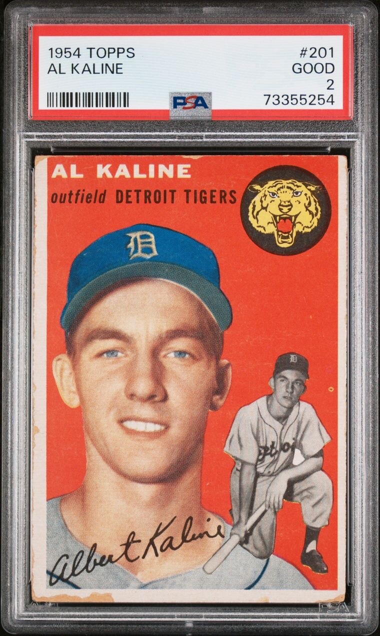 1954 Topps #201 Al Kaline Rookie PSA 2 Rookie Tigers HoF RC