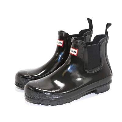 NEW Hunter Womens Original Chelsea Gloss One Tab Waterproof Rain Ankle Boots