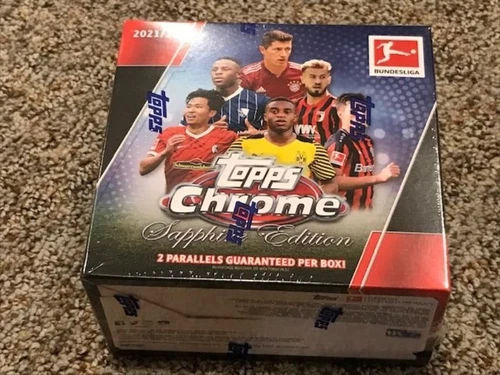 2021-22 Topps Chrome Bundesliga Soccer Sapphire Edition Hobby Box Sealed IN HAND