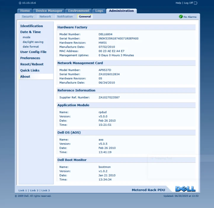 DELL K535N 6804 Power Distribution Unit Metered PDU 21xC13 6xC19 Rackmount - Image 3 of 4
