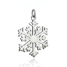 Snowflake Pendant - 925 Sterling Silver - Winter Christmas Holiday Weather Snow