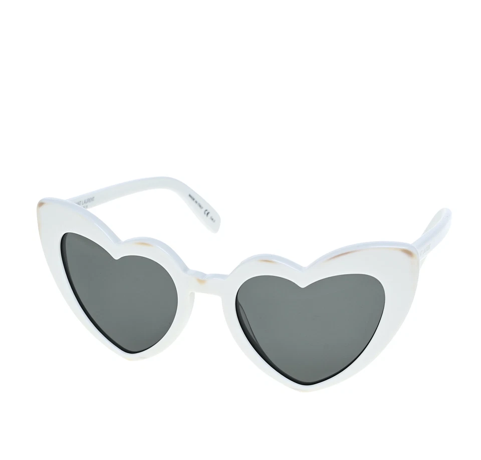Saint Laurent Woman's Loulou White Heart Sunglasses R2446 - Image 2 of 4